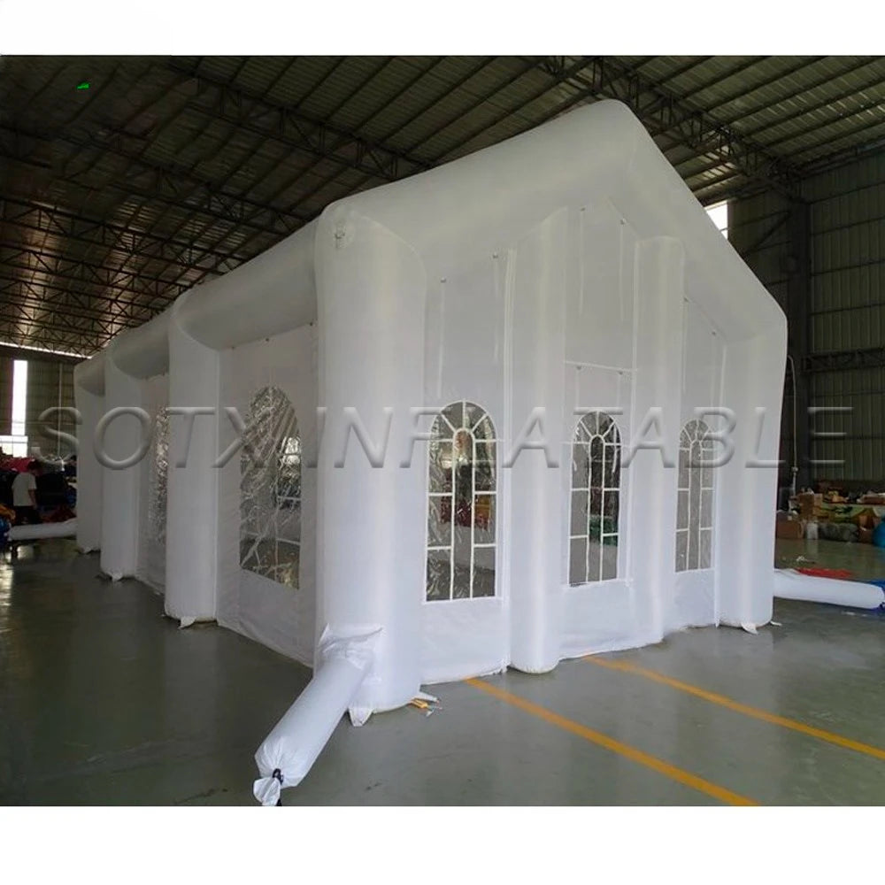 Customizable Shape & Color Popular Long White Square Inflatable Wedding Tent With Windows For Outdoor Party Or Event Supply