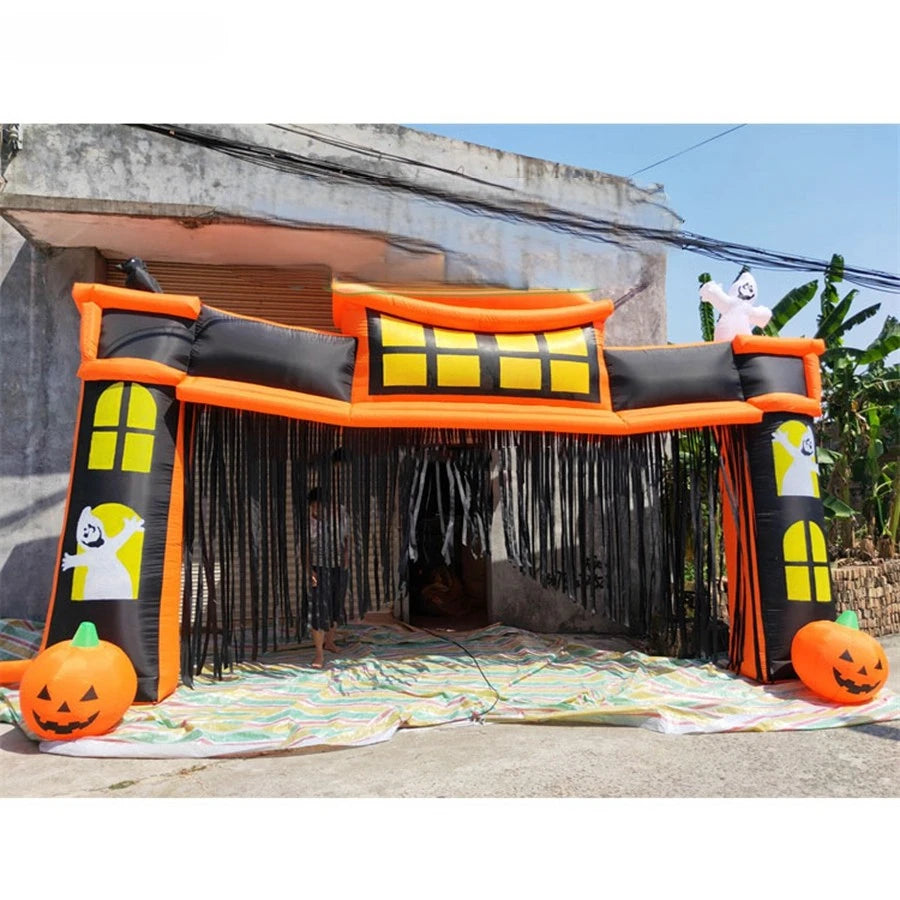 Celebration Made By 8mLX4.2mH Horror Halloween Inflatable Arch For Holiday Decor Halloween Carnival