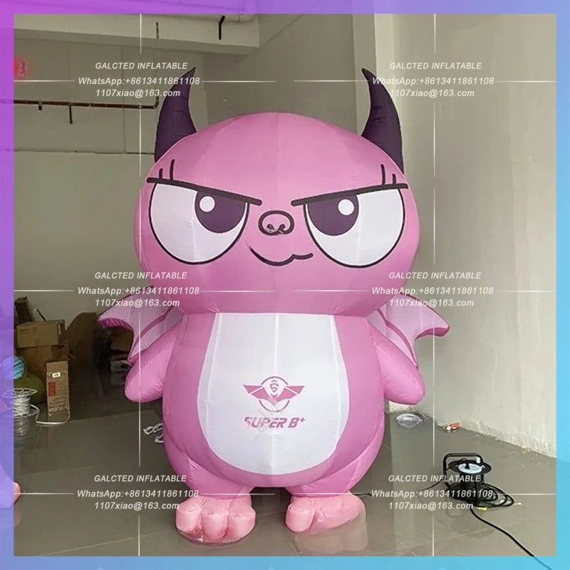 Little Devil Model Qixi IP Inflatable cartoon pink standing romantic atmosphere decorated mall atrium light advertising
