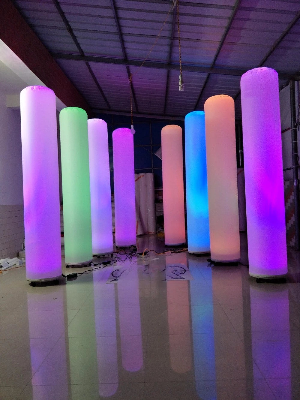 Party Night club bar Inflatable Led Decoration Ground Inflatable Lighting Decor Column Glowing Pillars for Wedding Event