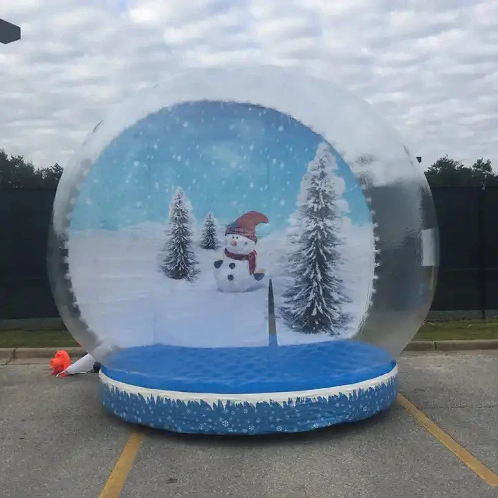 Snow Globe3m Giant Inflatable Photo Booth Tent Life Size Outdoor Blow Up Inflatable Snow Ball Balloon For Christmas Decoration