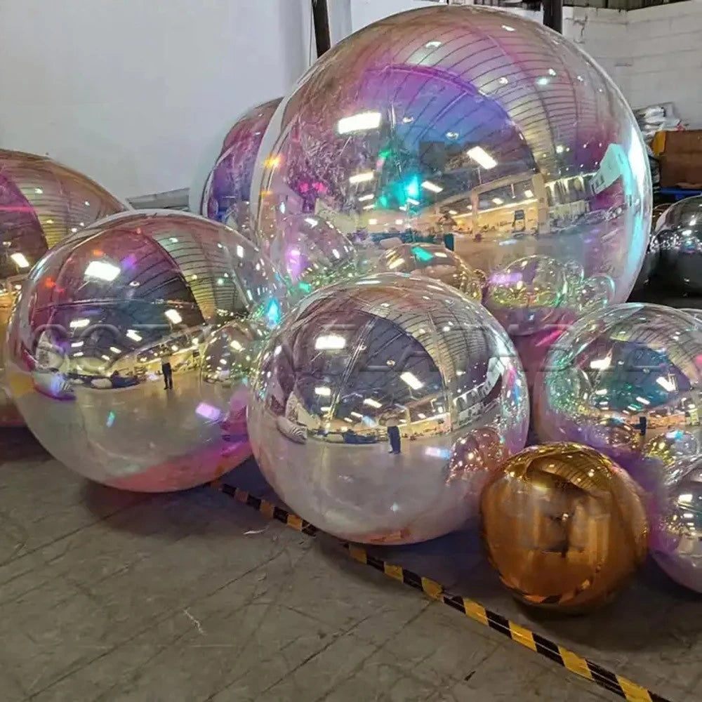 With 2 Pumps 1 Pack Silvery Pink Inflatable Mirror Ball Balloon Free Shipping Giant Mirror Sphere