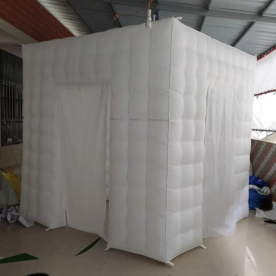 Led Spotlights Specail For Chile 2.4m White Inside Inflatable Photo Booth,Led Photo Backdrop,Social Booth Party Tent With