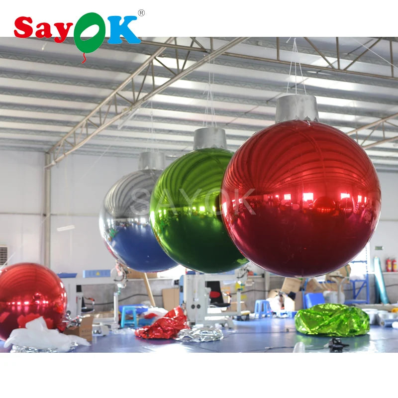 Large PVC Inflatable Mirror Ball with Hat Inflatable Mirror Balloons for Party Show Commercial Advertising Decoration