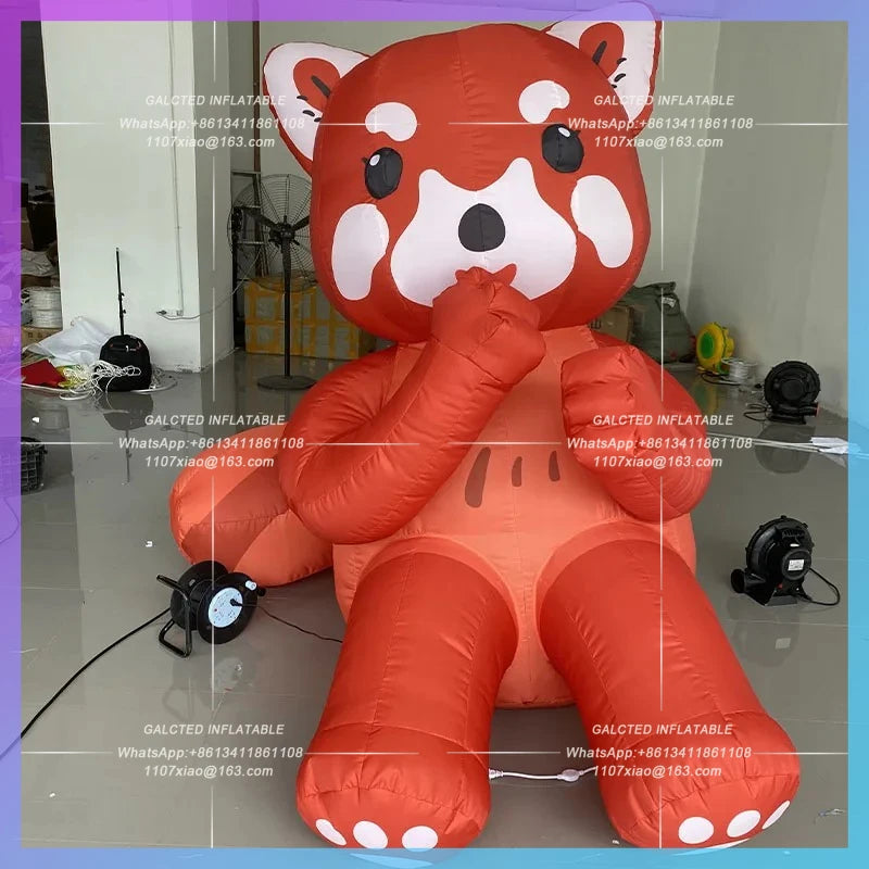 cartoon zoo IP theme park market Inflatable red panda little raccoon air model  scene area lighting advertising decoration