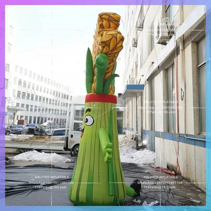 rice green vegetable food Giant 3m inflatable paddy farmer food safety promotion conference prop cartoon man