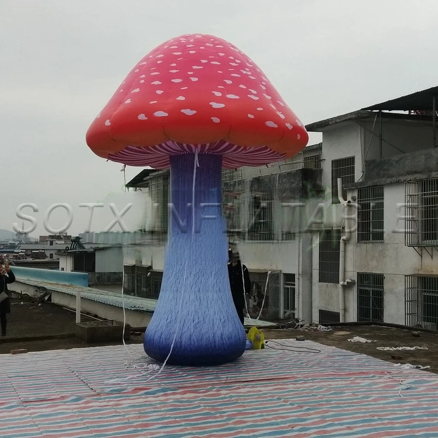 DJ decoration Wonderful Plant Decoration Model Inflatable Mushroom 6m H Mushroom with Led Lights for