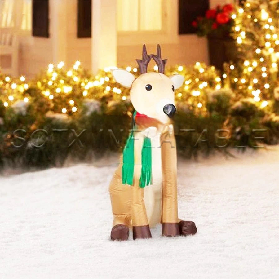 Decorations Home Yard 2021 Sell Well Lovely And Elegant Brown Inflatable Christmas Long Horn Reindeer For New Year Xmas
