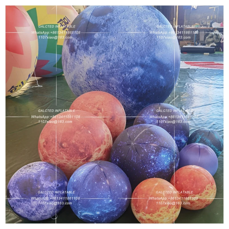 Giant Inflatable Venus Ball With LED Lights PVC airtight Planet Balloon Event Party Show Stage Decoration Advertising Hanging