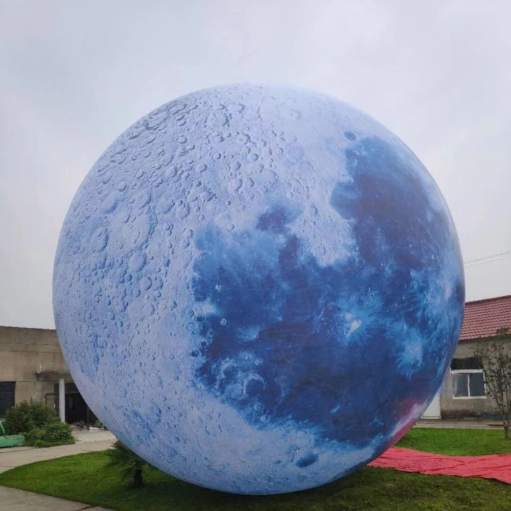 Event Decoration 10m Blow Up Giant Inflatable Moon With LED Lights Outdoor Inflatable Planet Moon Balloon For Party