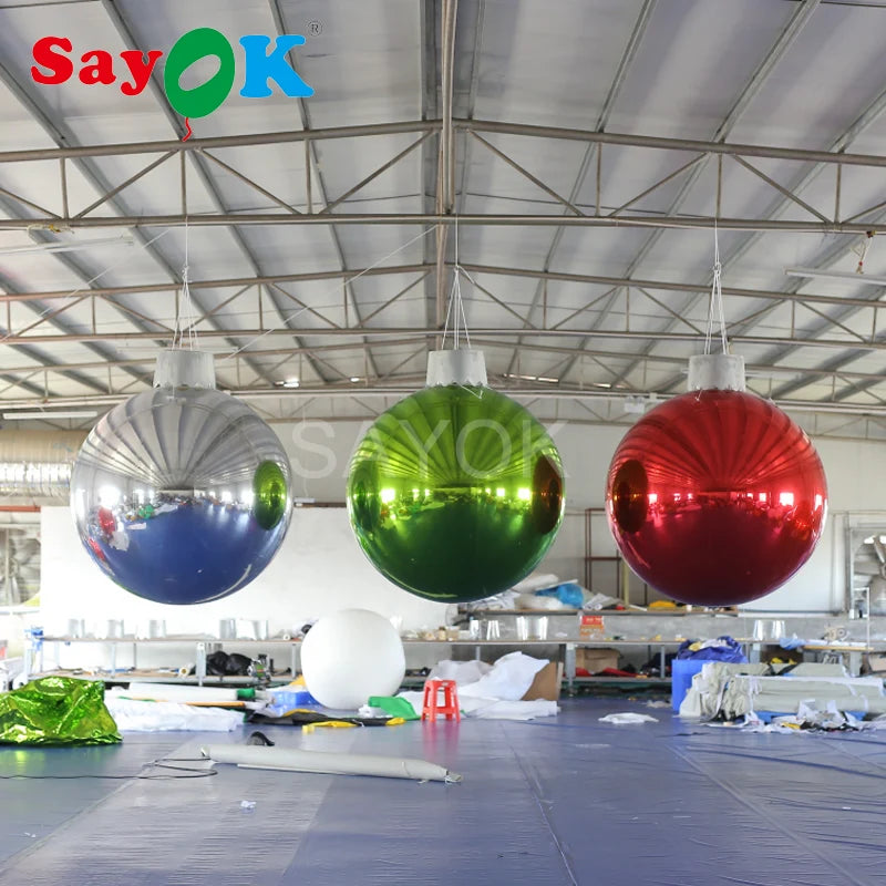 Large PVC Inflatable Mirror Ball with Hat Inflatable Mirror Balloons for Party Show Commercial Advertising Decoration
