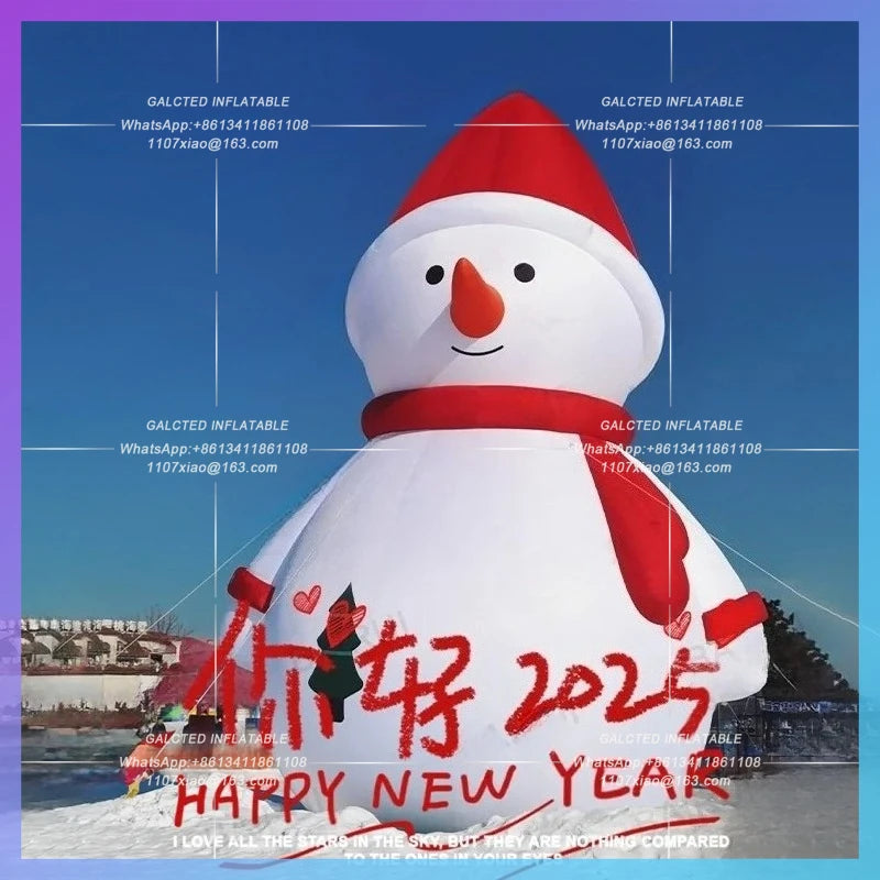 inflatable snowman for Skiing White huge christmas activities decoration