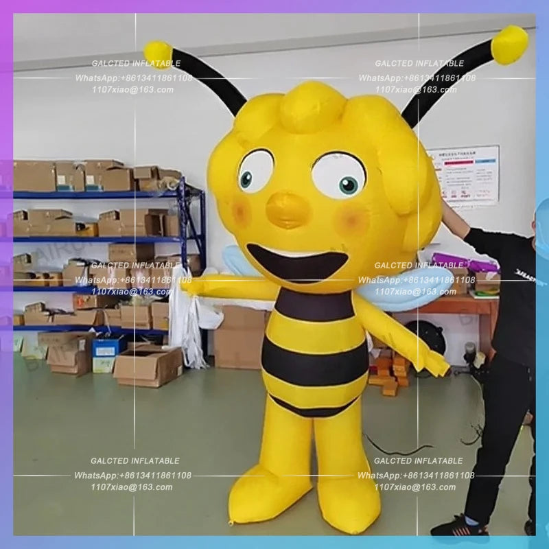 inflatable bee continue power Led lighting cartoon  hardworking bee flying insect animal zoo theme flower festival decoration