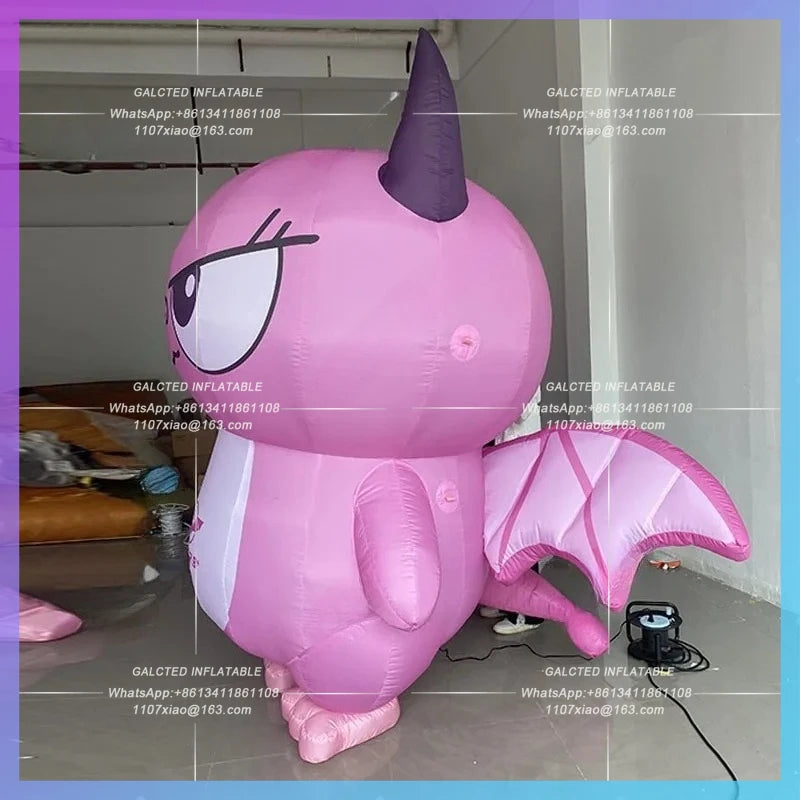 Little Devil Model Qixi IP Inflatable cartoon pink standing romantic atmosphere decorated mall atrium light advertising
