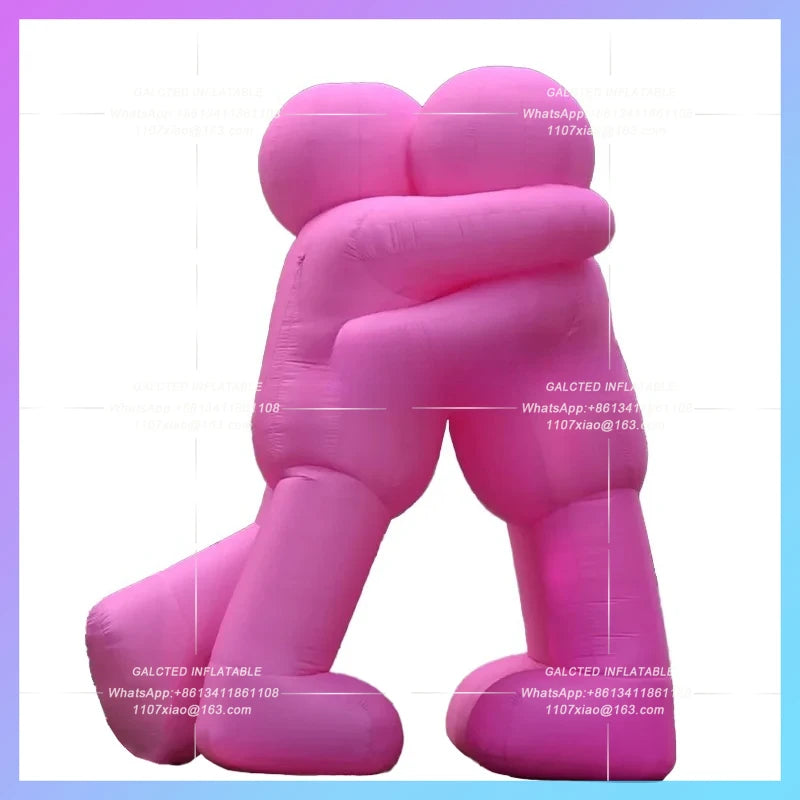 inflatable embrace people cartoon Pink 4meter charactor doll for building square festival decoration