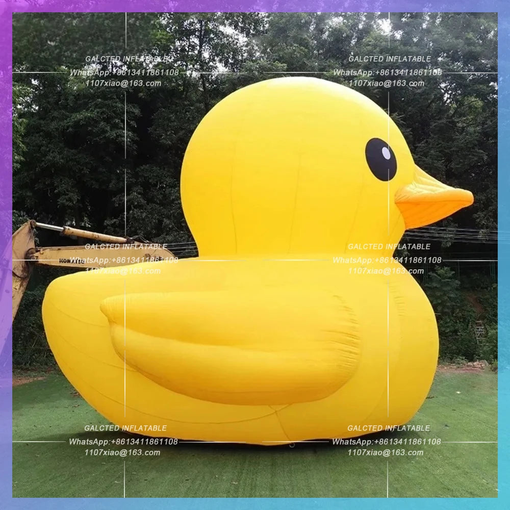 Led Lights Grounding Giant Oxford Big Inflatable Yellow Duck with Inflatable Rubber Duck Balloons for Outdoor Promotion