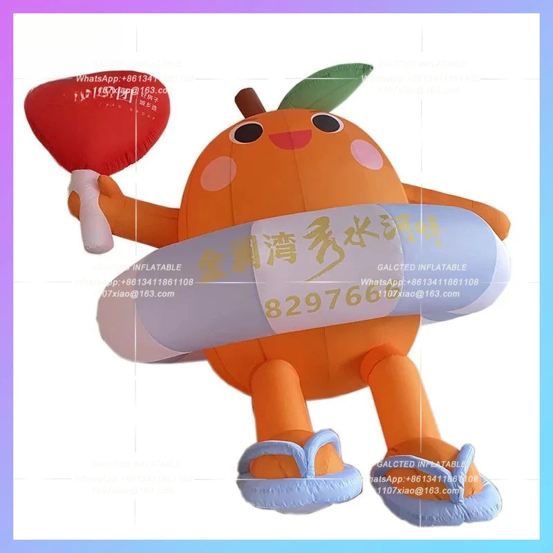 festival swimming circle sitting Orange Inflatable orange pipa fruit Bazaar Exhibition Card Drainage Mall display