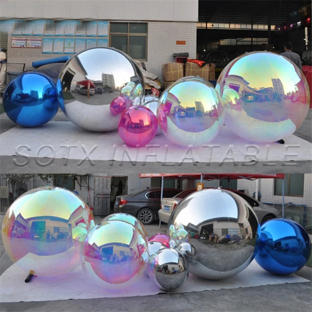 Mirror Balloon free ship Cheap Colorful PVC Inflatable Reflective Ball /Inflatable Christmas Mirror Sphere/Inflatable Sphere