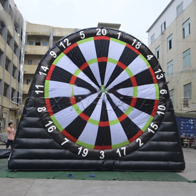 Party Event Sports Game 4mH PVC Double-Sided Score Board Giant Inflatable Football Soccer Dart Board Games for