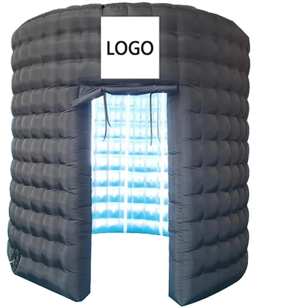Bars Events Trade Shows Round Inflatable Photo Booth with Led Light Blower 360 Photo Booth Background for Advertising
