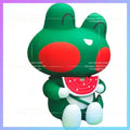 summer theme custom Inflatable watermelon frog air model IP Camping Farm Bazaar bar stage interactive lighting props