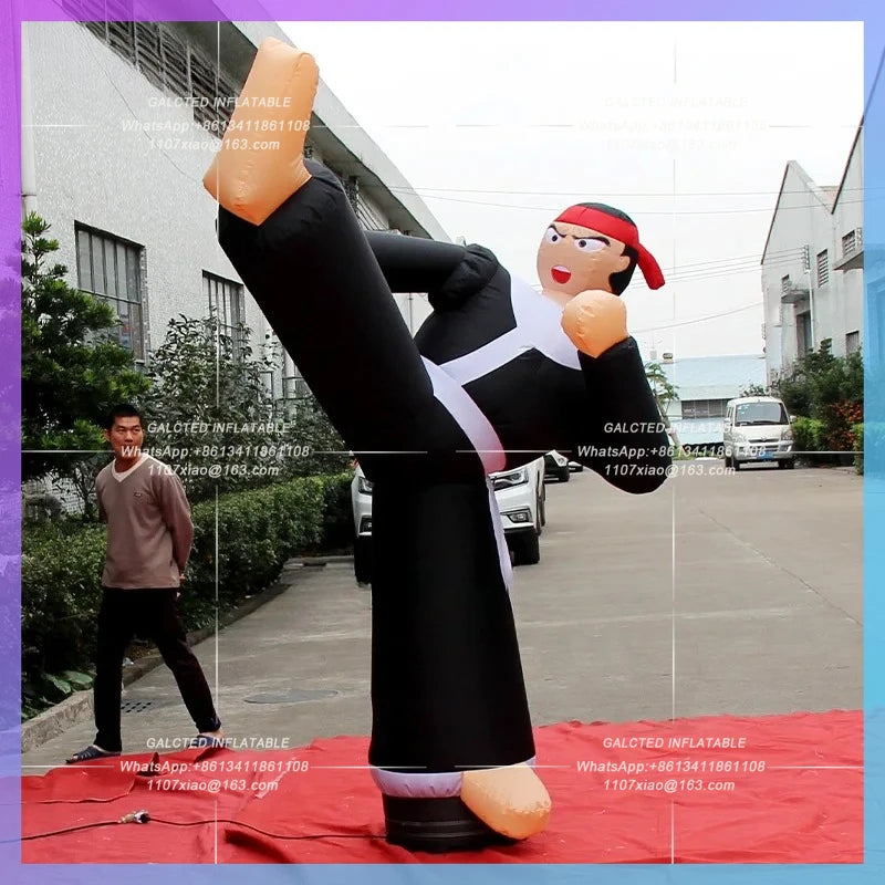 Inflatable Taekwondo Sports Character Blow Inflatable Toys 3m High  Up Kung Fu Academy Boy For Advertising Decoration Toy-BG-C00