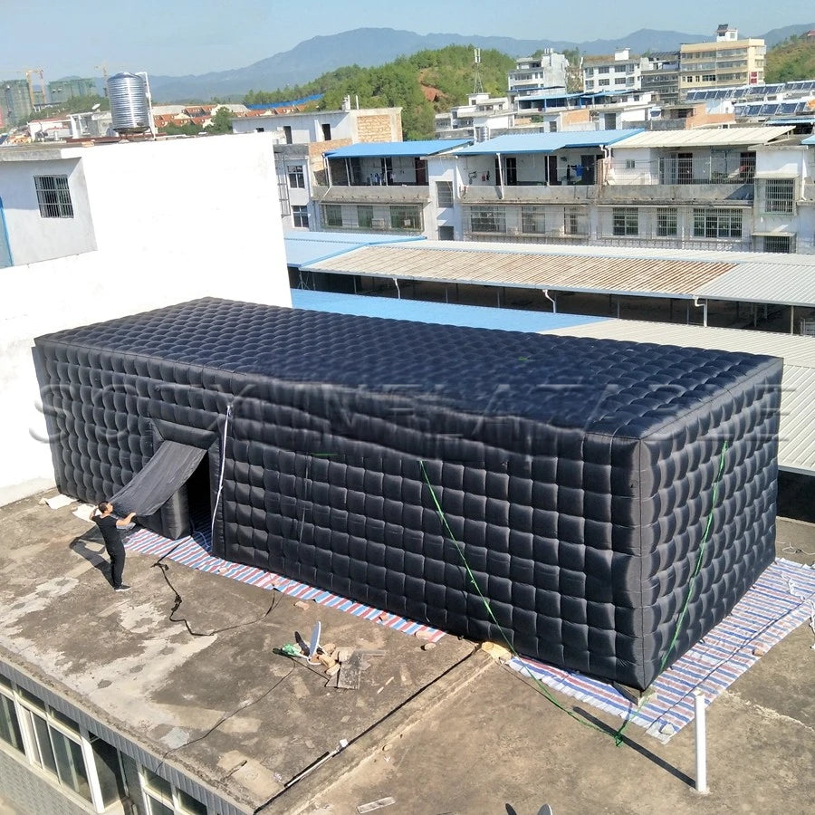 Screen For Outdoor Events 2023 Customized Giant Inflatable Black Cinema Tent Model Movie Tunnel Inflatable Marquee With