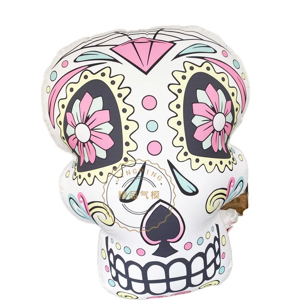 Inflatable Halloween Skull with LED Lights - Spooky Decorations for Bars and Parties