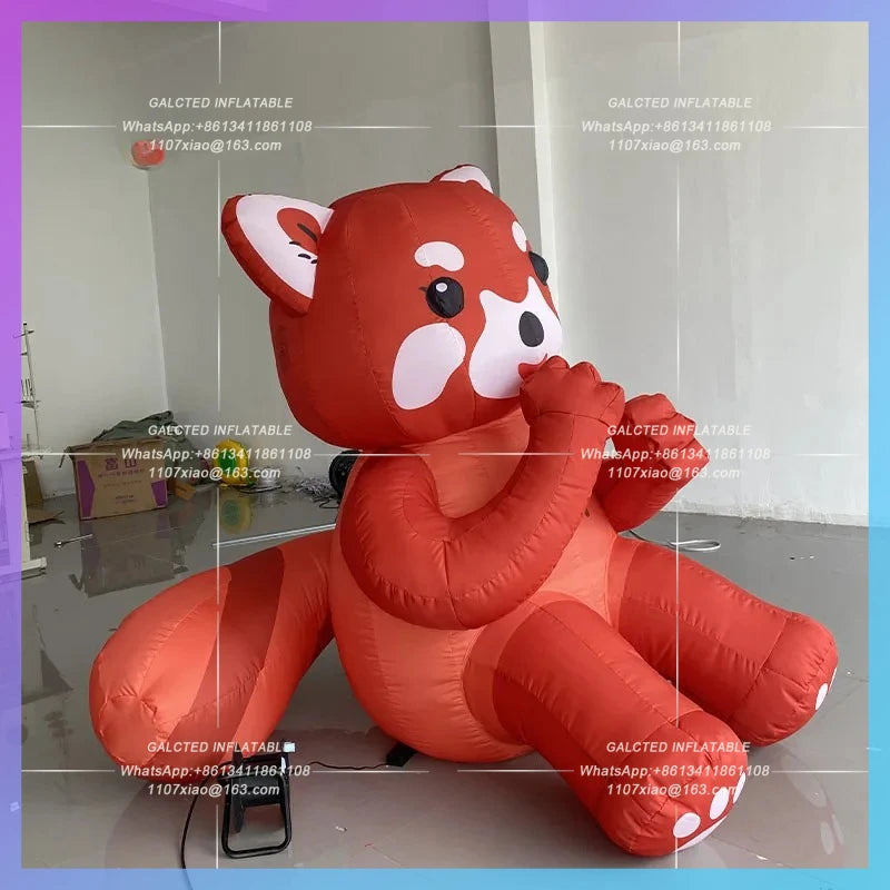 cartoon zoo IP theme park market Inflatable red panda little raccoon air model  scene area lighting advertising decoration