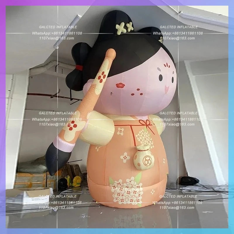 xiaodouyuan Osmanthus mid-autumn Inflatable cartoon Hanfu Doll Model Festival take a brush Tang dynasty dress Chinese style girl