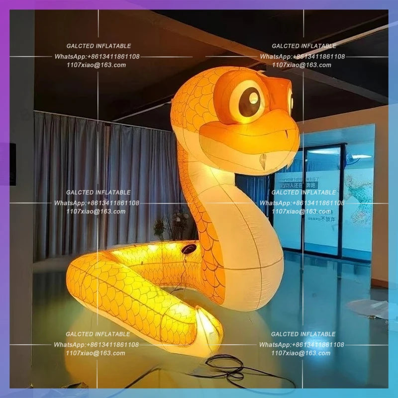 snake year street decoration spring Chinese inflatable snake white light festive celebration activity prop
