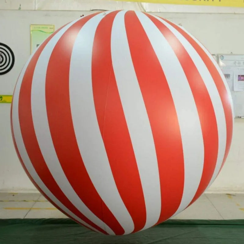 2m/3m Portable PVC Helium Balloon Inflatable Red Strip Hot Air Balloon Hanging Decoration for Advertising Wedding Birthday