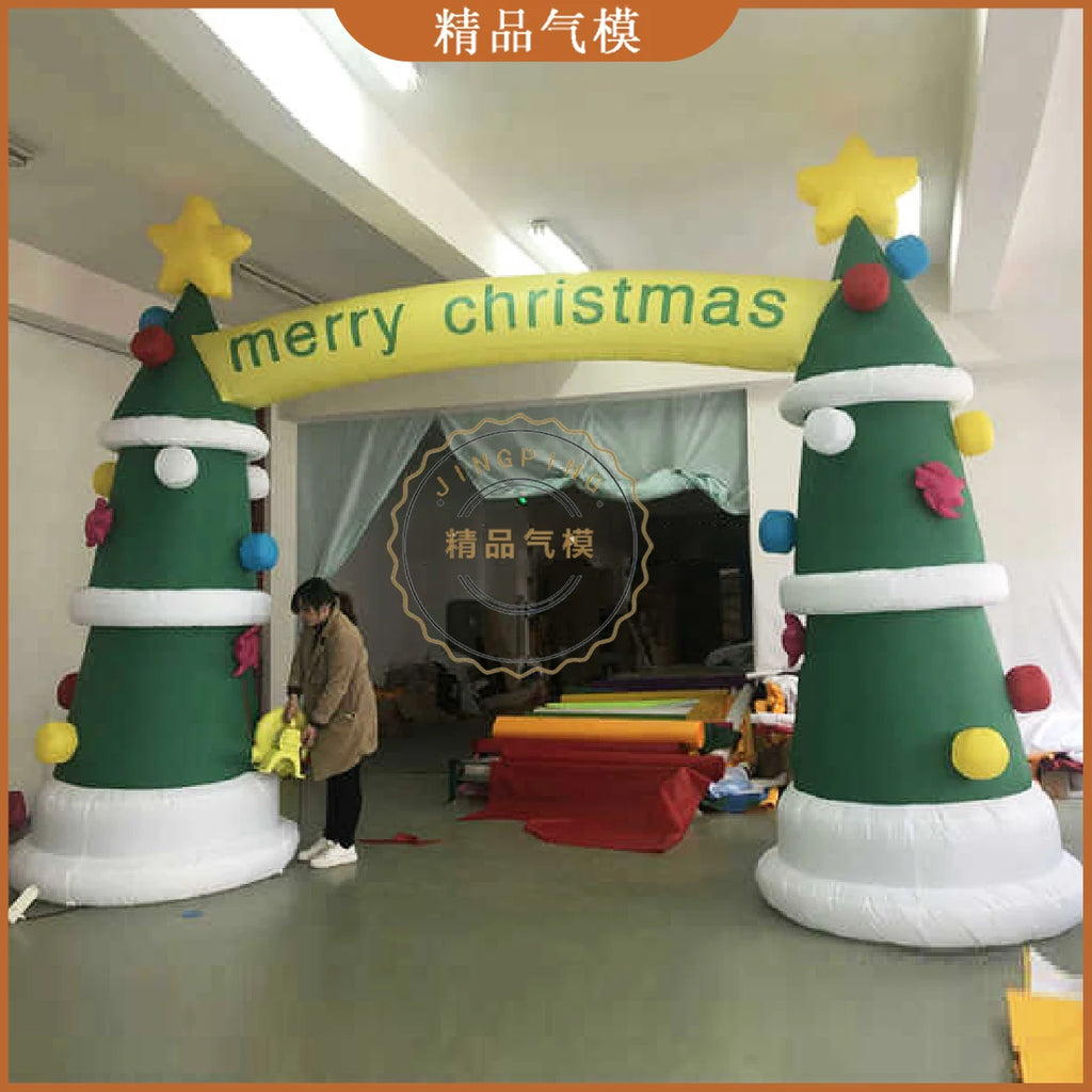 Inflatable Christmas Arch with Lights - Festive Decoration for Parties, Shopping Malls, and Storefronts