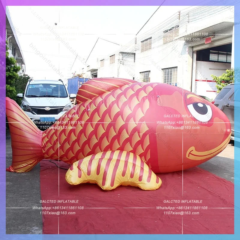 Inflatable Carp Fish Cartoon 4 Meters Length For Event Party Decoration