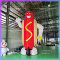 Inflatable Sausage Cartoon Mascot Balloon Oxford Giant Inflatable Hot Dog,With Blower Fast Food Replicate Items For Promotion