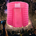 Bar Event Tradeshow Inflatable Photo Booth Enclosure with Light Inflatable Pink Photo Booth Backdrop for Party Advertising
