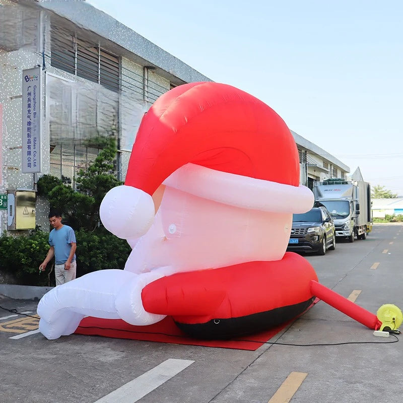 5X2.7X3.9 Meters Customized Santa Claus Inflatable For Christmas / Inflatable Xmas Santa Balloons For Outdoor Decoration - Toys