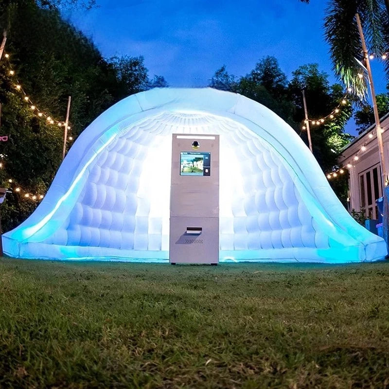 Show Wedding Outdoor 3x2.5mH Giant Inflatable Luna Tent Inflatable Selfie Shell Dome Tent with Led Lights for Party Events