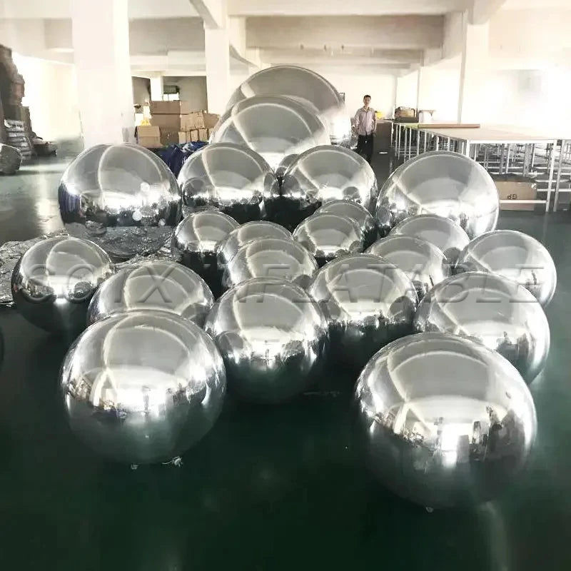 With 2 Pumps 1 Pack Silvery Pink Inflatable Mirror Ball Balloon Free Shipping Giant Mirror Sphere