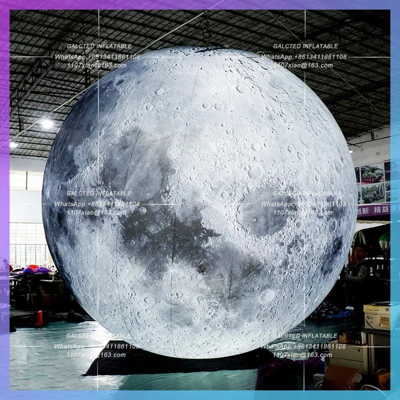 Diameter Airblown Planet Solar Custom Size Inflatable Moon Ball with Light 1-6 Meters  System Balloon Toy for Decoration