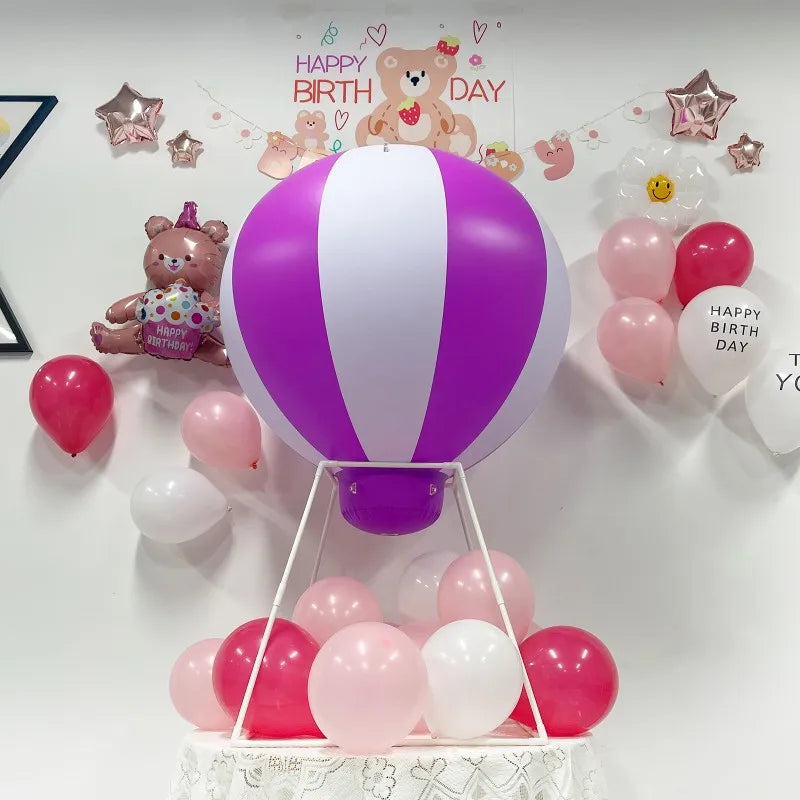PVC Inflatable Hot Air Balloon 3ft/5ft Inflatable Strips Balloon with Stand for Advertising Events Birthday Party Decor