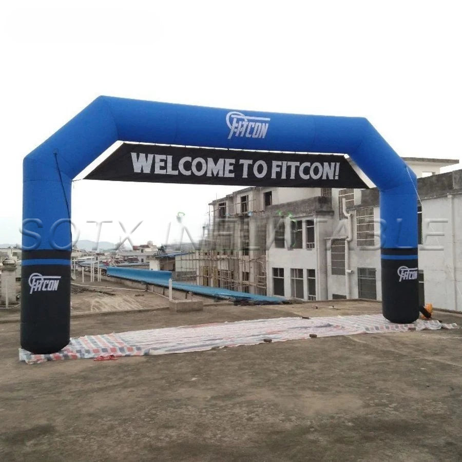 Remove Banner Customized Blue and Black Inflatable Sport Arch Start Finish Line for Racing with