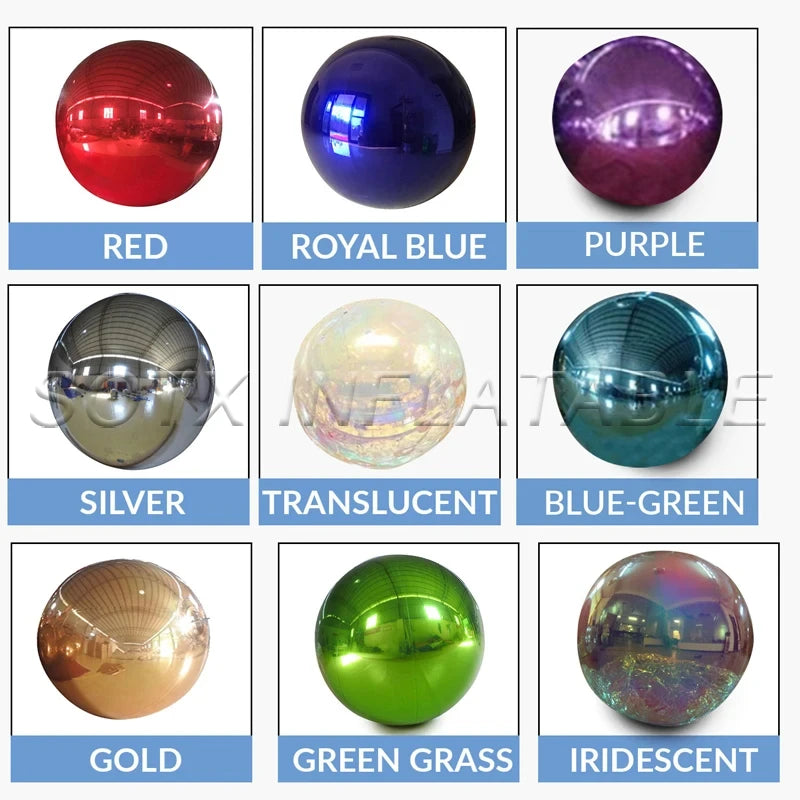 Ground DecorationInflatable Mirror Sphere Airtight Party Wedding Balloons Silver Gold Giant Mirror Ball Disco Balls For Ceiling