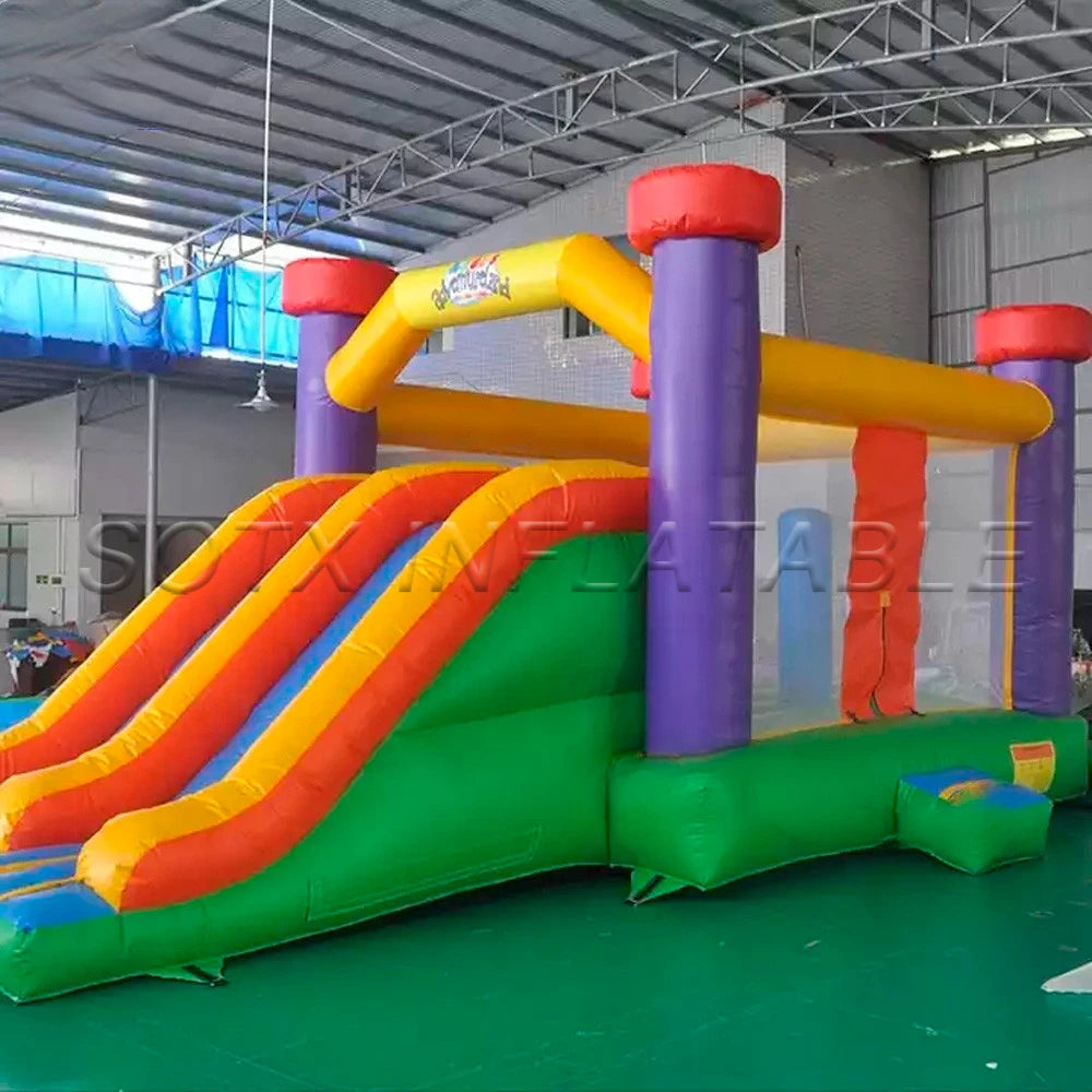 For Amusement Park Air Shipping Children's Inflatable Castle Outdoor Mini Toddlers Bouncer Jumping House Combo With Double Slide