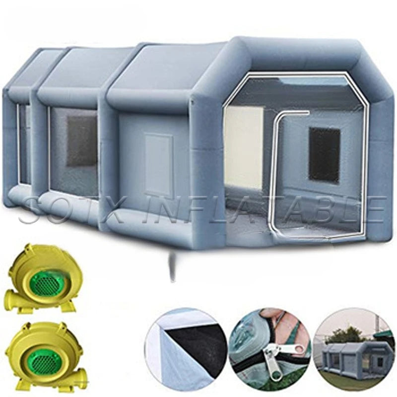 Room garage for commercial use Automobile inflatable spray paint booth for car truck booth tent with carbon filters tan Oven