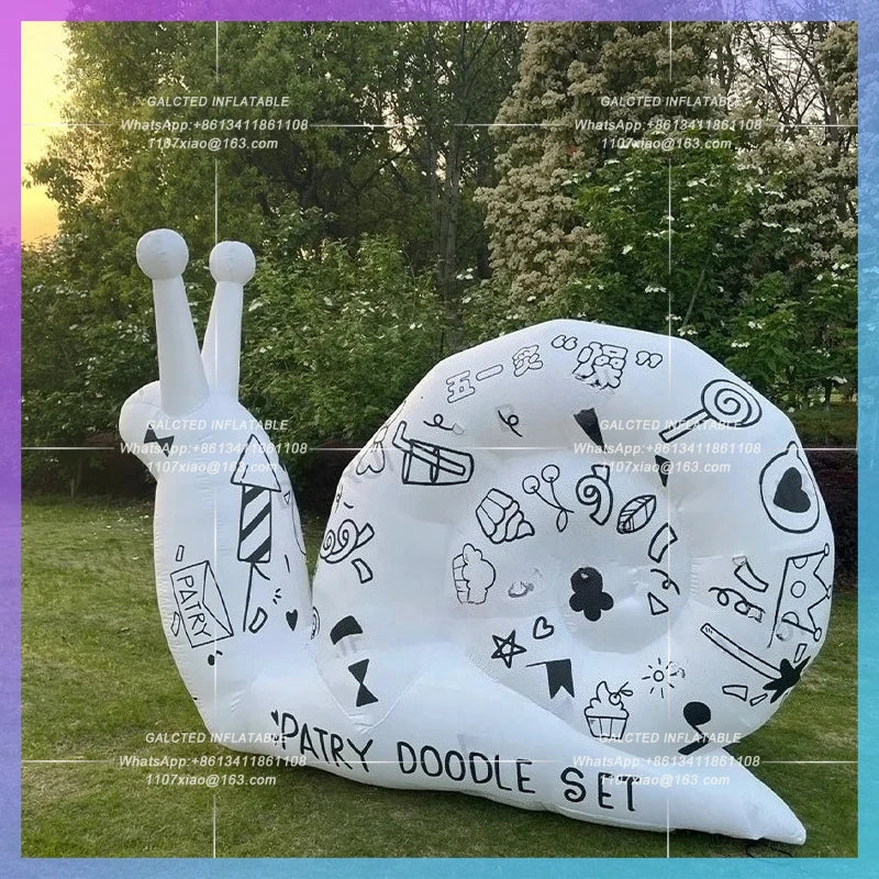 children paiting yard decoration Graffiti inflatable snail