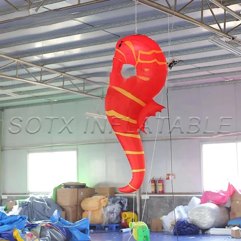 Blower for Bar Concert Club 6.56ftH Giant Inflatable Seahorse Inflatable Seahorse Model with Remote Controller Inner Air