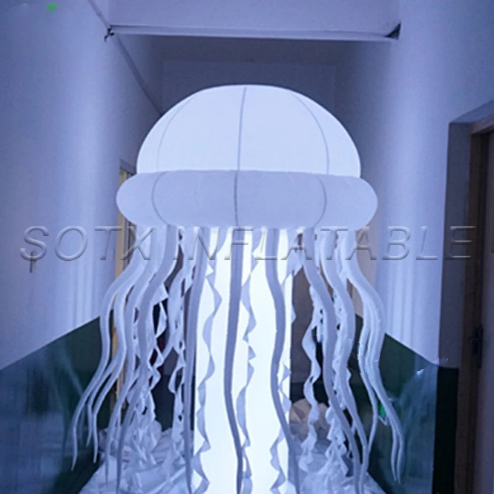 Party Decoration Hanging Beautiful Lighting Inflatable Jellyfish With Led For Nightclub Ceilling Or Music