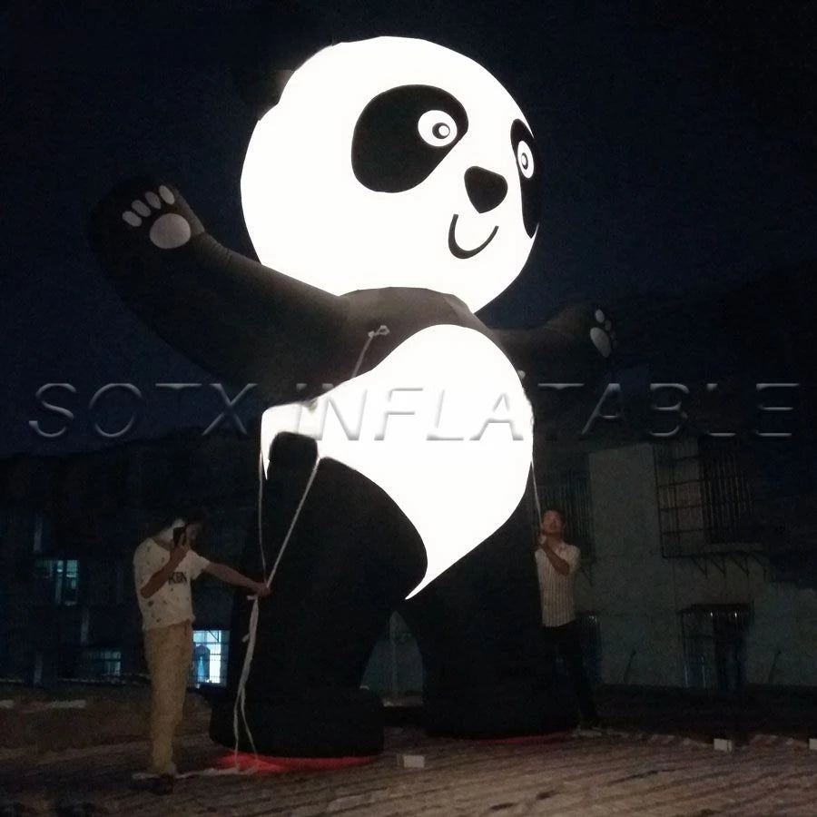 giant inflatable panda Customized advertising inflatable product cartoon for outdoor with led lights