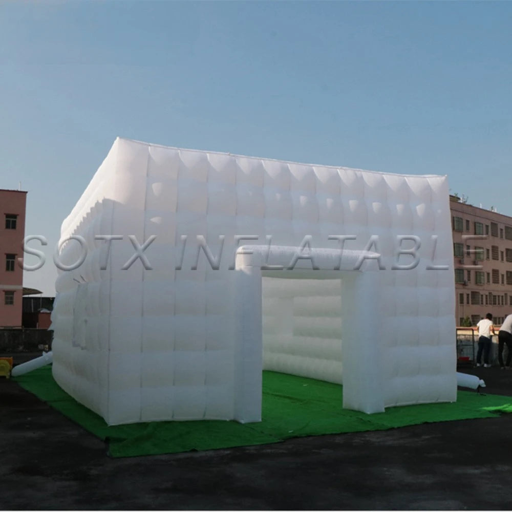 For Outdoor Events Magic Illuminated Wedding White Inflatable Cube Tent With Led Lighting Mobile Inflatable Night Club Room